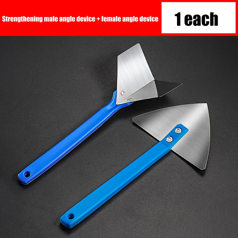 Practical Painting Tools; Stainless Steel Corner Trowel, Sealing Spatula and Durable Plastic Handle Putty Scraper