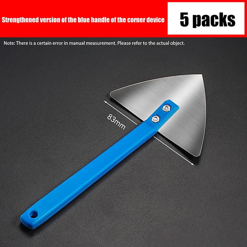 Practical Painting Tools; Stainless Steel Corner Trowel, Sealing Spatula and Durable Plastic Handle Putty Scraper