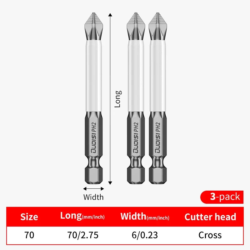70mm/2.9 Inch Phillips Impact Screwdriver Bit: Perfect for Plastic, Wood, and Metal Projects in Home, Office, and Factory!