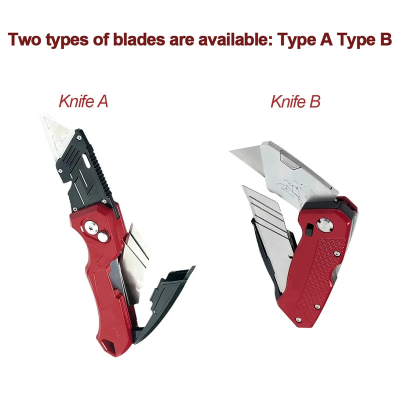 Folding Utility Knife Replaceable Utility Knife for Cable Cartons Cardboard Boxes Cutter Handle Knife Blades Outdoor Hand Tool