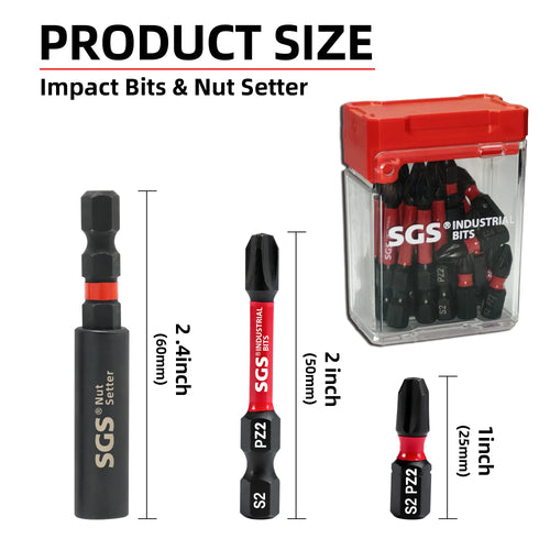 21-Piece Phillips Bit Set Made of S2 Steel, 25/50mm Size, 60mm Deep Screw Extension Rod, Impact-Resistant, Corrosion-Resistant, Strong Magnetic Adsorption, Non-Slip, Easy to Use, Suitable for Power Tools / Digital Repair / Of