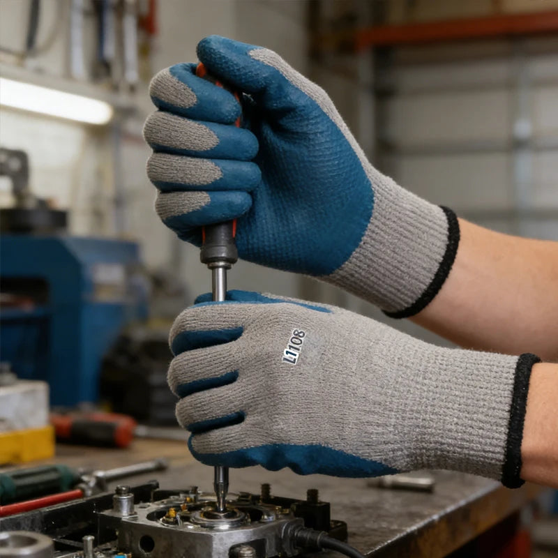 Heavy Duty Industrial Safety Work Gloves Rubber Coated Works Gloves for Men Assembly Mechanic Construction Safety Accessories