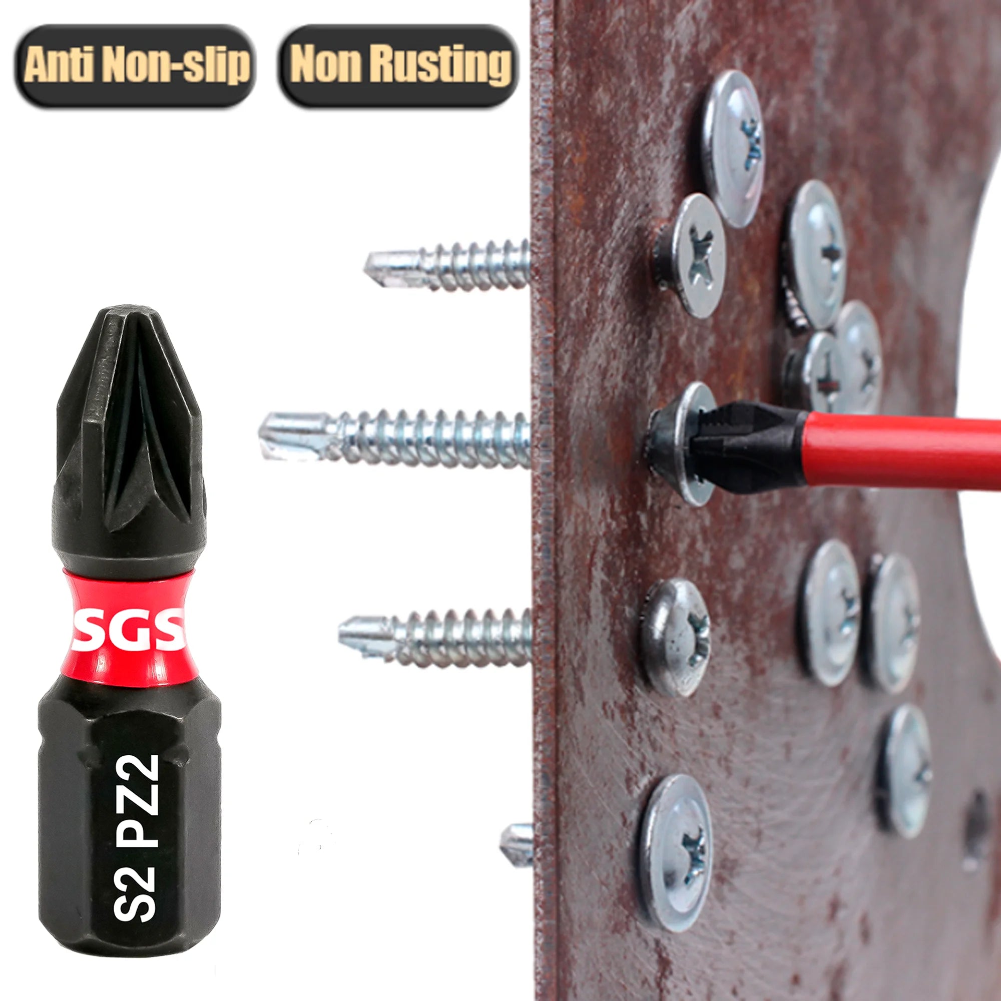 21-Piece Phillips Bit Set Made of S2 Steel, 25/50mm Size, 60mm Deep Screw Extension Rod, Impact-Resistant, Corrosion-Resistant, Strong Magnetic Adsorption, Non-Slip, Easy to Use, Suitable for Power Tools / Digital Repair / Of