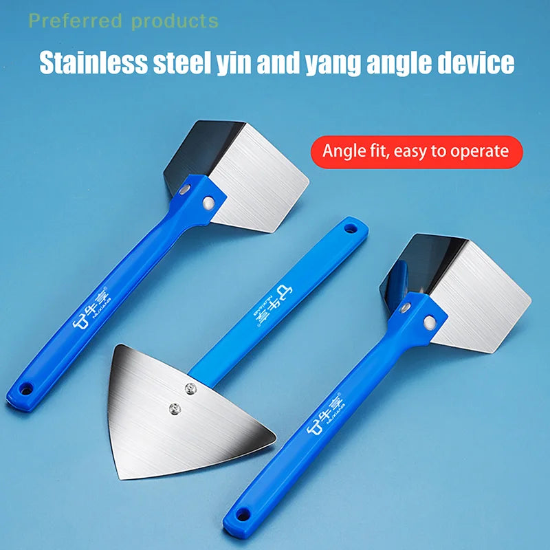 Practical Painting Tools; Stainless Steel Corner Trowel, Sealing Spatula and Durable Plastic Handle Putty Scraper