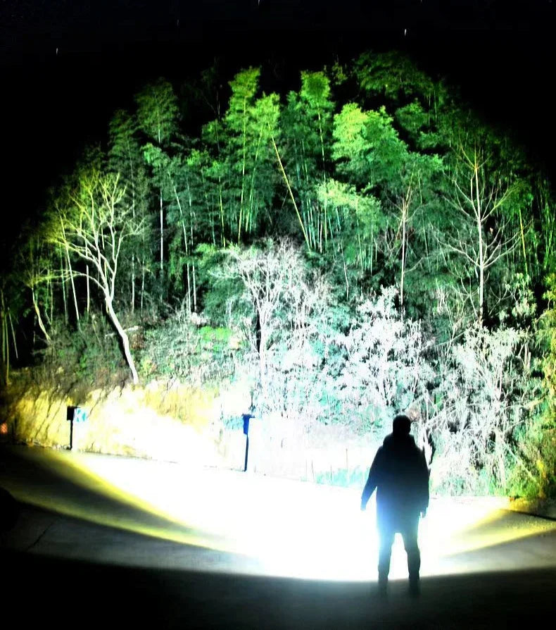 9000000LM LED Strong Light Flashlight Portable Rechargeable Lamp Built-in Battery Long Range Tactical Lantern Outdoor Lights