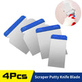 4pcs/Set Scraper Putty Knife Blade Painting Tools Hand Plastering Cleaning Blade Shovel for Wallpaper/Decals/Drywall Finishing
