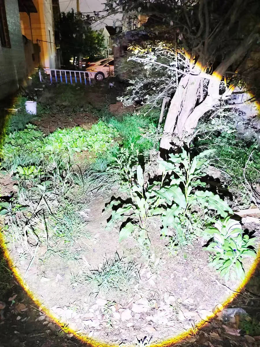 9000000LM LED Strong Light Flashlight Portable Rechargeable Lamp Built-in Battery Long Range Tactical Lantern Outdoor Lights