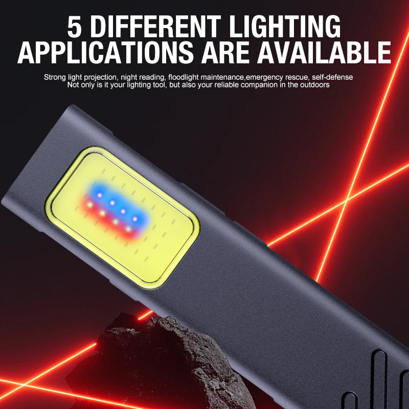 Security flashing work light warning light strong light mini portable outdoor maintenance emergency EDC flashlight knife cap cli