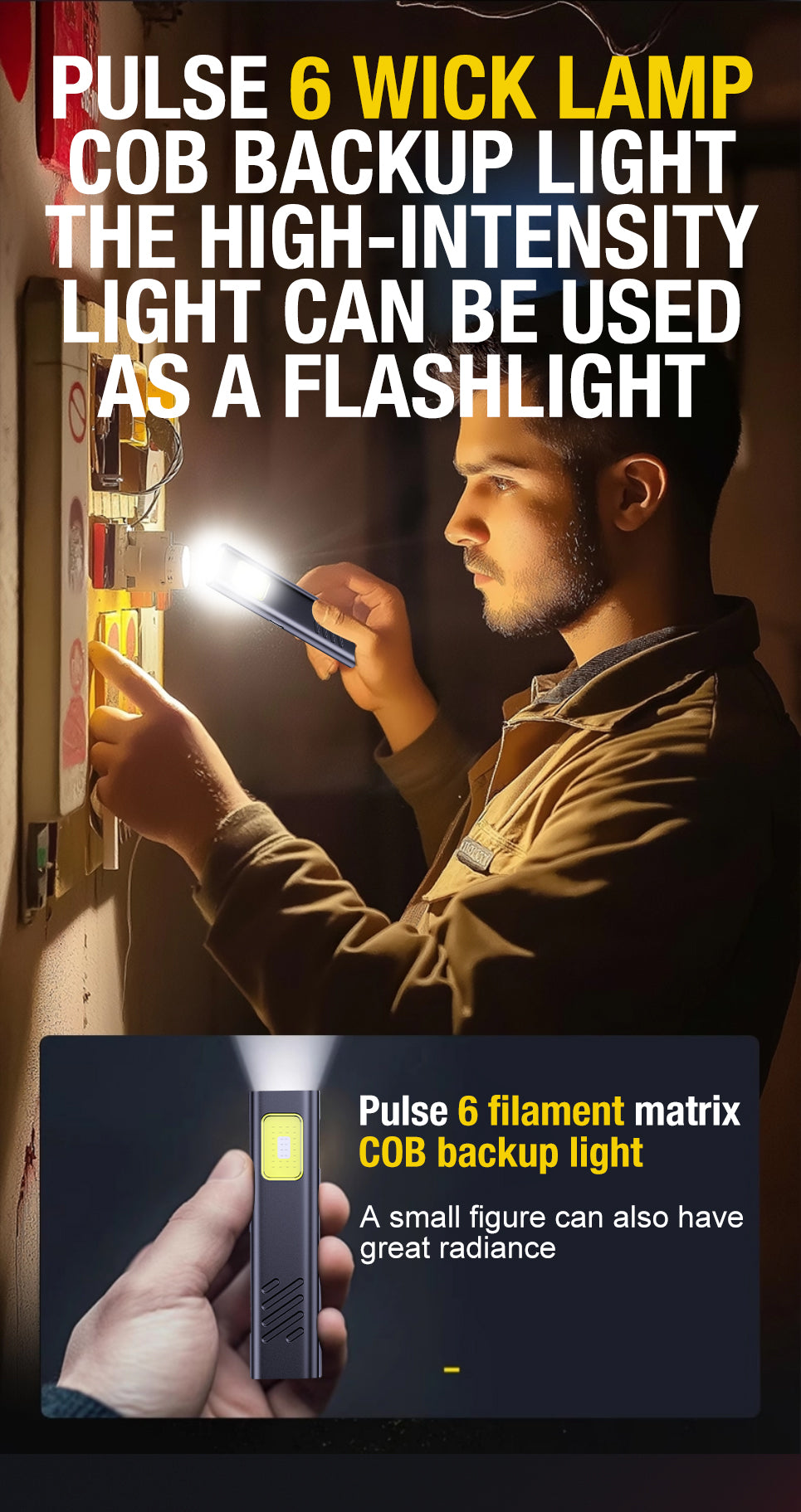 Security flashing work light warning light strong light mini portable outdoor maintenance emergency EDC flashlight knife cap cli